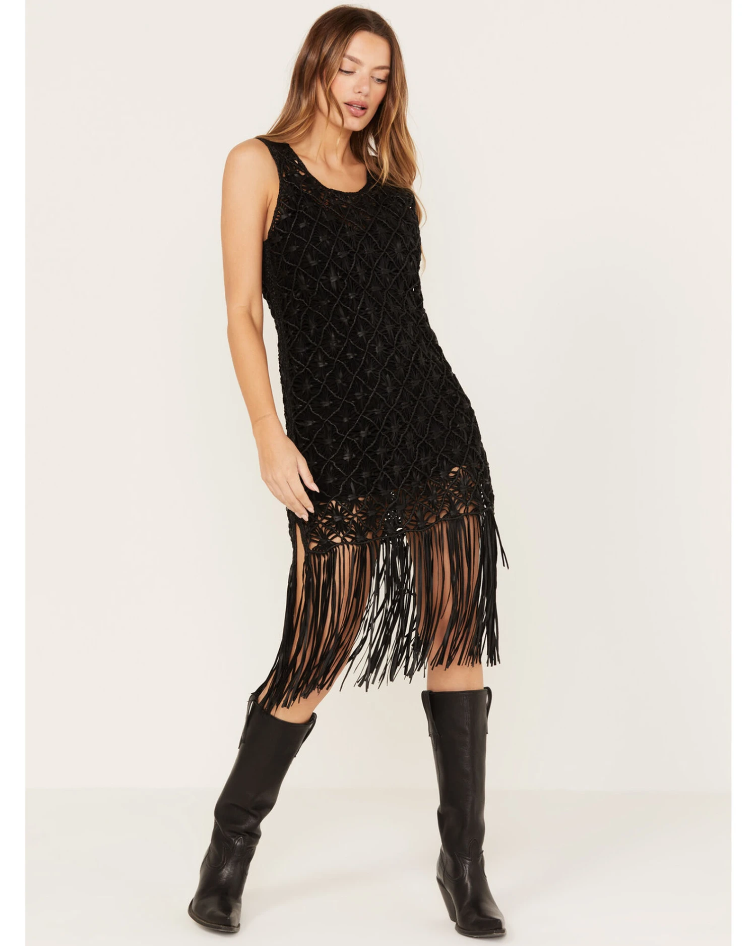 Wonderwest Women's Fringe Hem Mini Dress 4 Wonderwest Women's Fringe Hem Mini Dress - Image 2