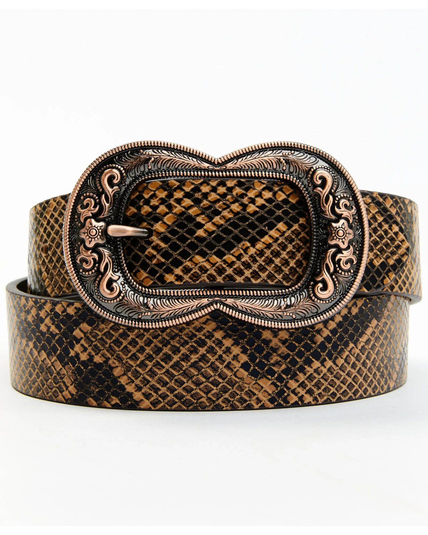 Shyanne Women's Double Loop Snake Print Belt 3 Shyanne Women's Double Loop Snake Print Belt