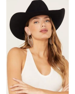 Wonderwest Women's Rhinestone Fringe Hoop Earrings 