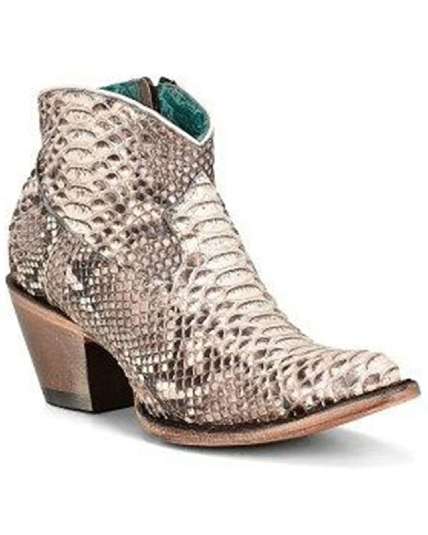 Corral Women's Exotic Full Python Booties - Almond Toe 3 Corral Women's Exotic Full Python Booties - Almond Toe