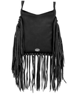 American West Women's Hair-On Studded Fringe Crossbody Messenger -Twisted X Sales 2000385348 001 P2