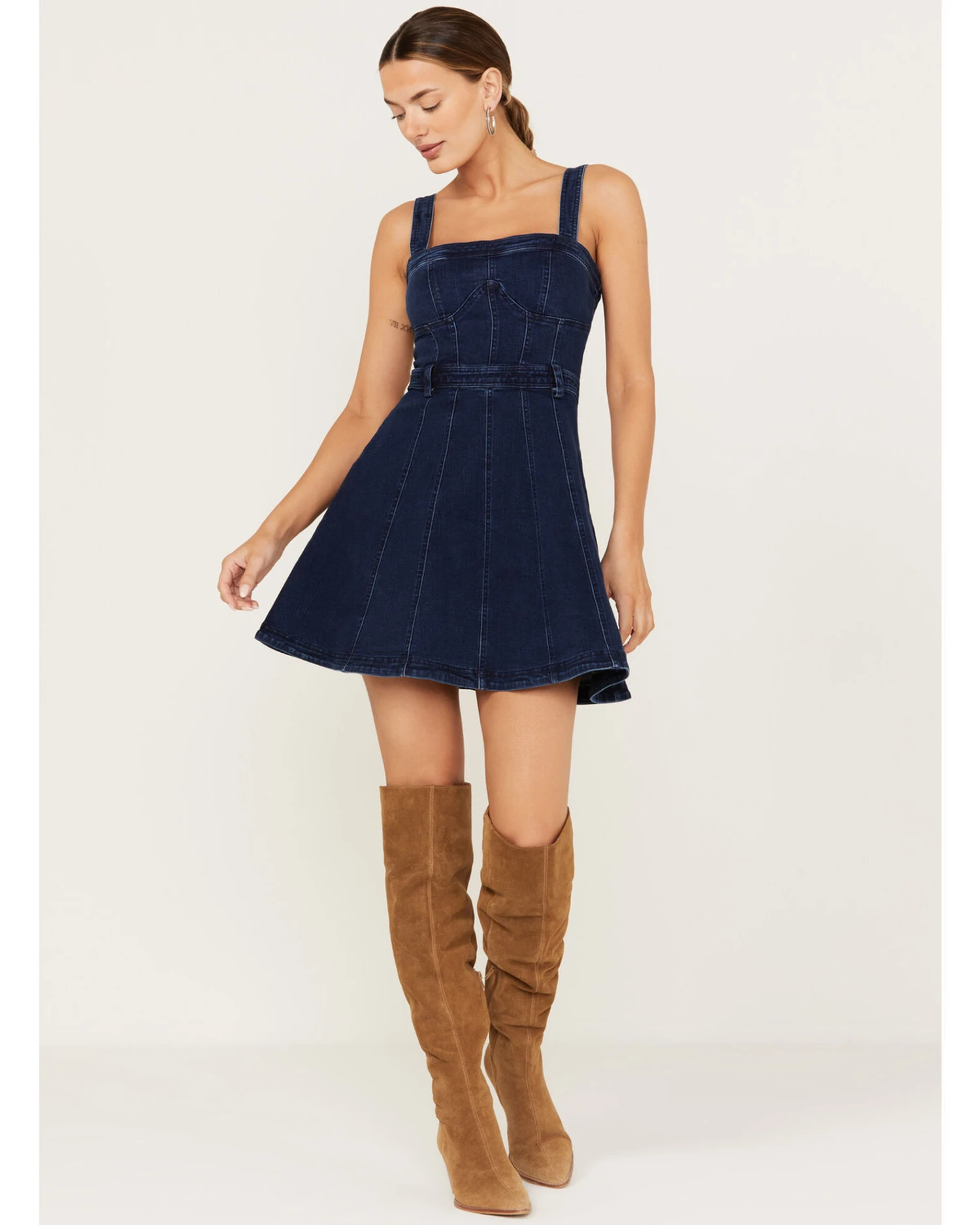 Free People Women's Margot Denim Mini Dress 4 Free People Women's Margot Denim Mini Dress - Image 2