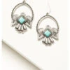 Cowgirl Confetti Women's Silver & Turquoise Thunderbird Just Fly Earrings 1 Cowgirl Confetti Women's Silver & Turquoise Thunderbird Just Fly Earrings -Twisted X Sales 2000389232 040 P1