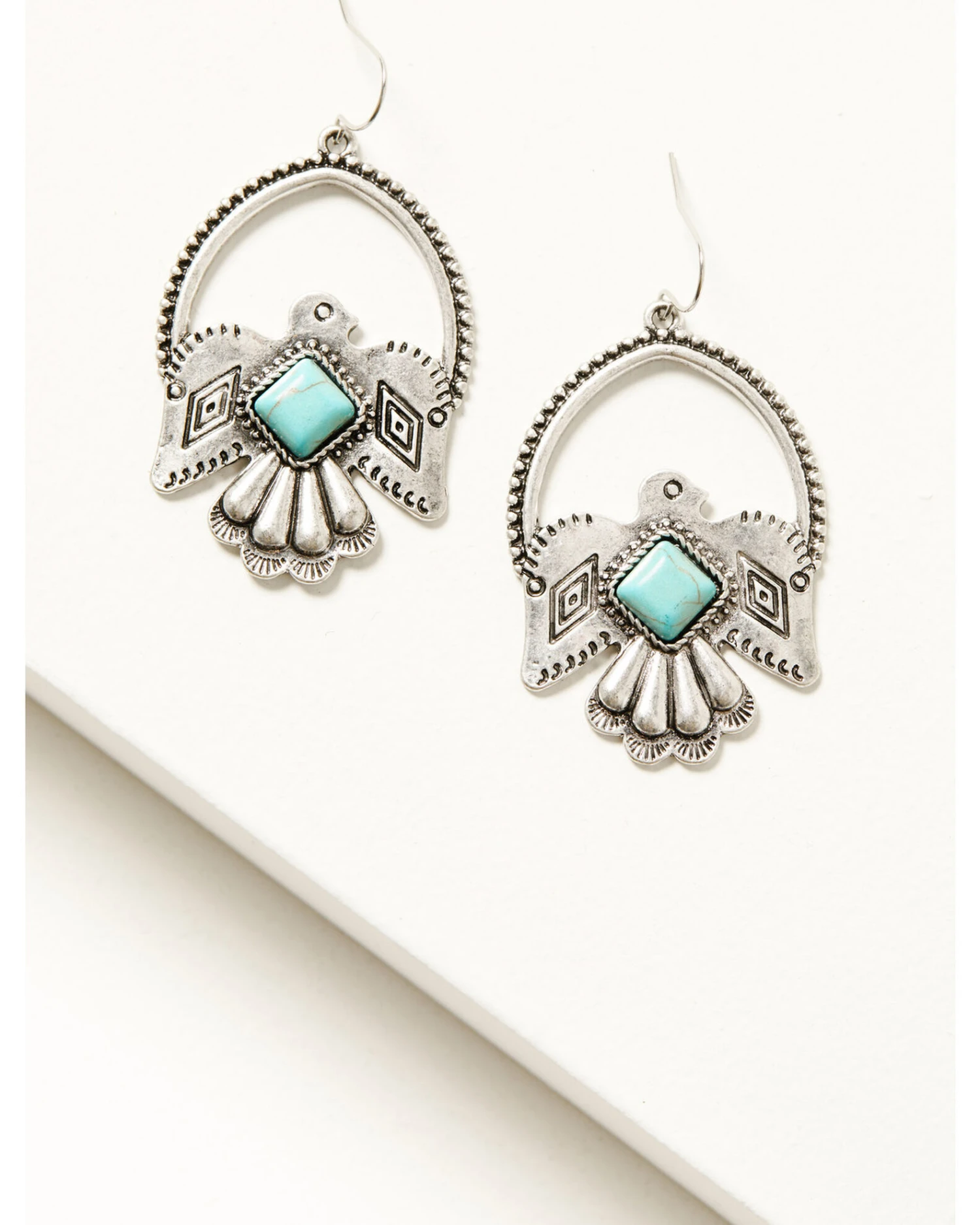 Cowgirl Confetti Women's Silver & Turquoise Thunderbird Just Fly Earrings 3 Cowgirl Confetti Women's Silver & Turquoise Thunderbird Just Fly Earrings
