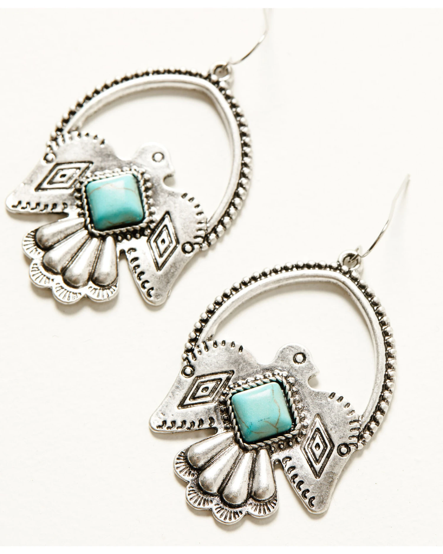 Cowgirl Confetti Women's Silver & Turquoise Thunderbird Just Fly Earrings 4 Cowgirl Confetti Women's Silver & Turquoise Thunderbird Just Fly Earrings - Image 2