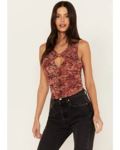 Beyond The Radar Women's Animal Print Mesh Tank