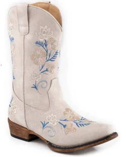 Roper Little Girls' Riley Floral Western Boots - Snip Toe