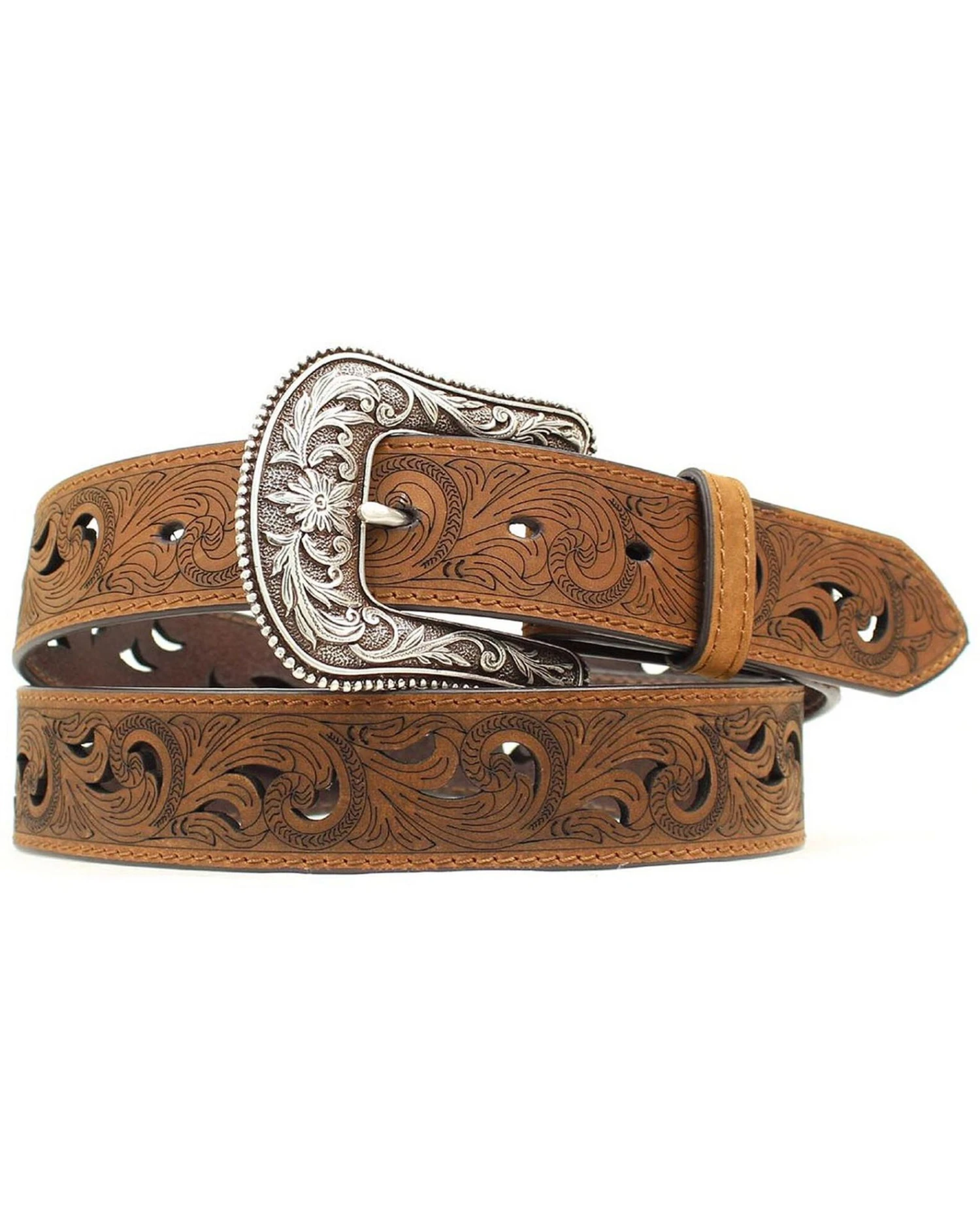 Ariat Paisley Design Cutout Leather Belt 3 Ariat Paisley Design Cutout Leather Belt