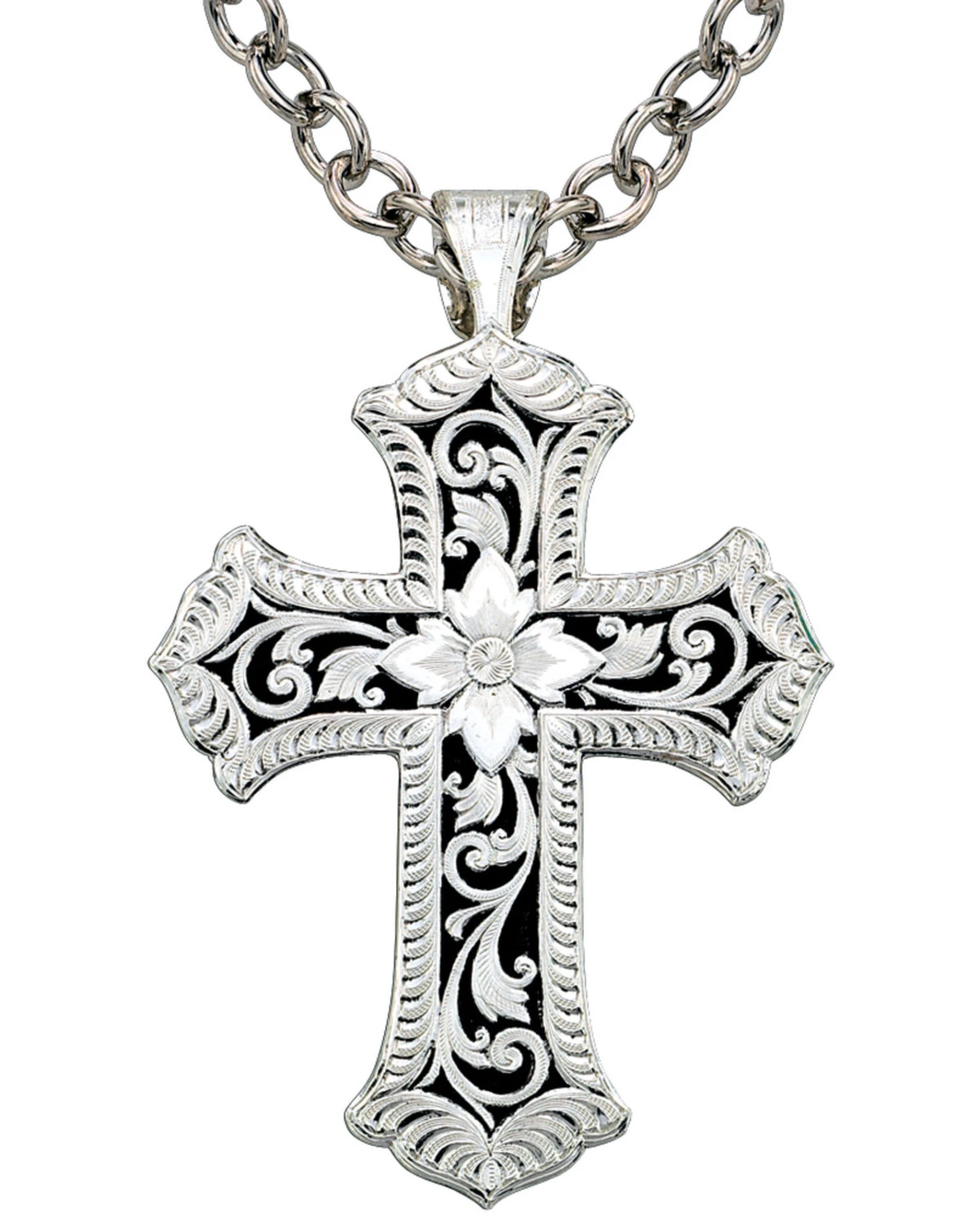 Montana Silversmiths Antiqued Scalloped Cross Necklace 4 Montana Silversmiths Antiqued Scalloped Cross Necklace - Image 2
