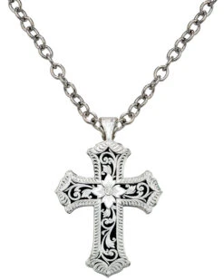 Montana Silversmiths Antiqued Scalloped Cross Necklace