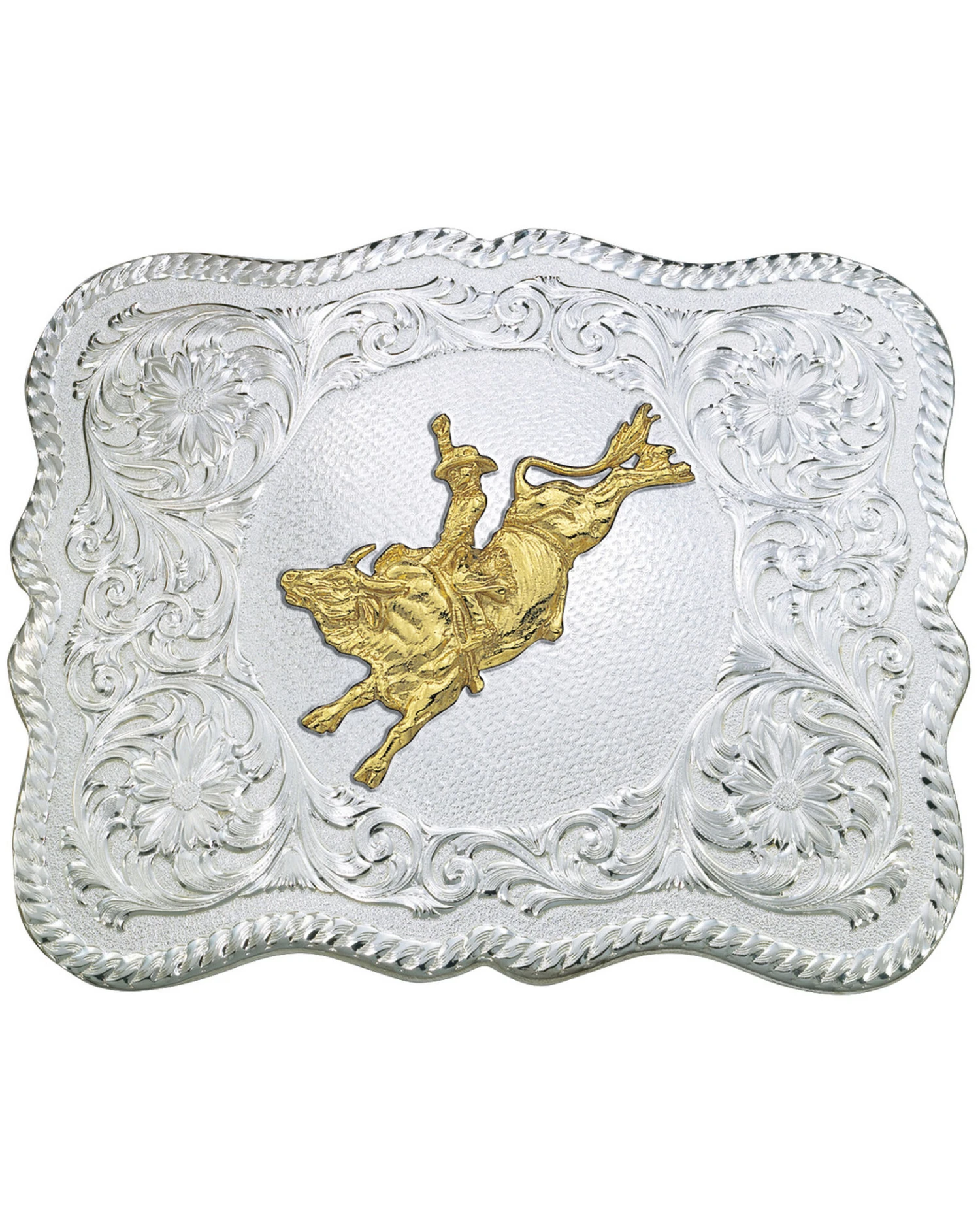 Montana Silversmiths Scalloped Bull Rider Belt Buckle 3 Montana Silversmiths Scalloped Bull Rider Belt Buckle