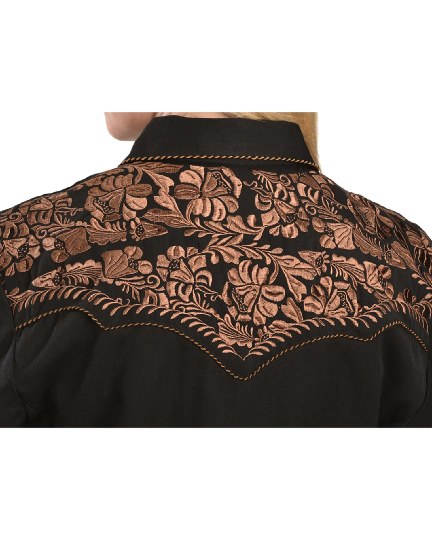 Scully Women's Floral Embroidered Long Sleeve Western Shirt 4 Scully Women's Floral Embroidered Long Sleeve Western Shirt - Image 2
